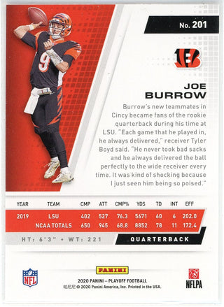 Joe Burrow 2020 Panini Playoff Rookie Card #201