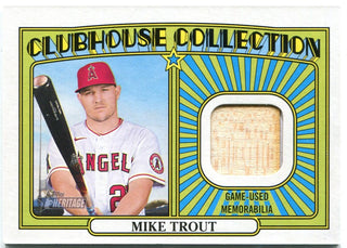 Mike Trout Clubhouse Collection Topps Heritage Bat Card