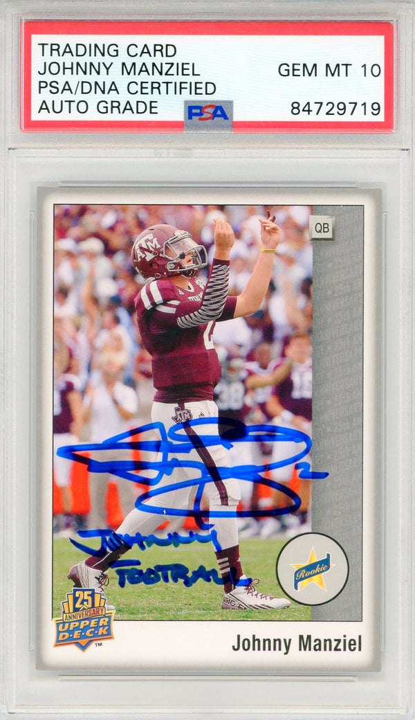 Johnny Manziel "Johnny Football" Autographed 2014 Upper Deck Rookie Card #131 (PSA Auto Gem Mt 10)