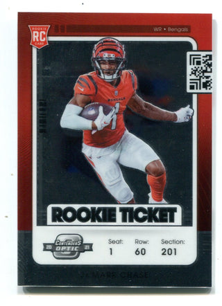 Ja'Marr Chase 2021 Panini Contenders Optic Rookie Ticket #71 Card