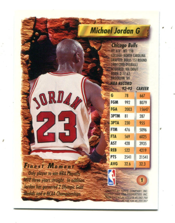 Michael Jordan 1994 Topps Finest Card #1