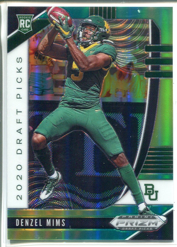 Denzel Mims 2020 Prizm Draft Picks Green & Yellow Rookie Card 19/249