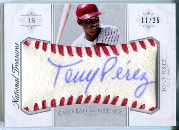 Tony Perez Autographed National Treasures Card #11/25