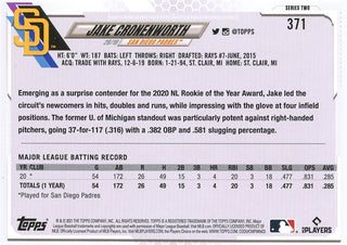 Jake Cronenworth 2021 Topps Rookie Card