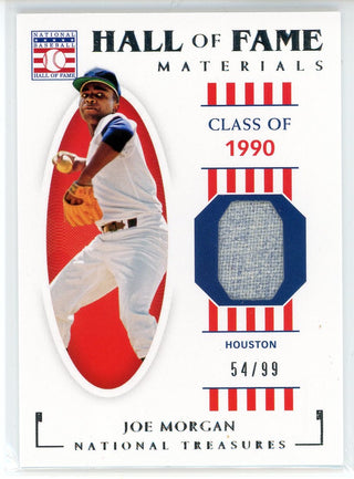 Joe Morgan 2021 Panini National treasures Hall of Fame Materials Patch Card #HOF-JM