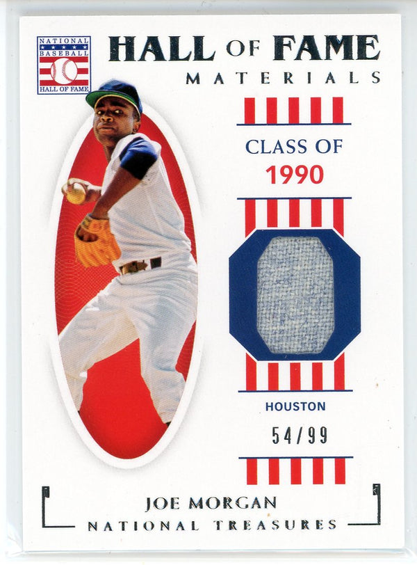 Joe Morgan 2021 Panini National treasures Hall of Fame Materials Patch Card #HOF-JM