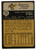 Carlton Fisk 1973 Topps Card #193