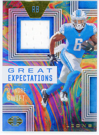 D'Andre Swift 2020 Panini Illusions Great Expectations Rookie Patch Card