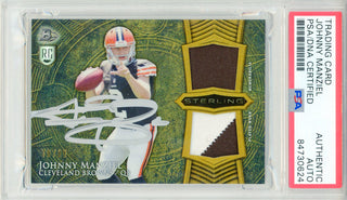 Johnny Manziel Autographed 2014 Bowman Sterling Rookie Patch Card #BSRDR-JMA (PSA Auto)