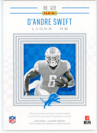 D'Andre Swift 2020 Panini Illusions Great Expectations Rookie Patch Card