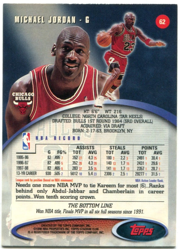 Michael Jordan Topps Stadium Club 1998