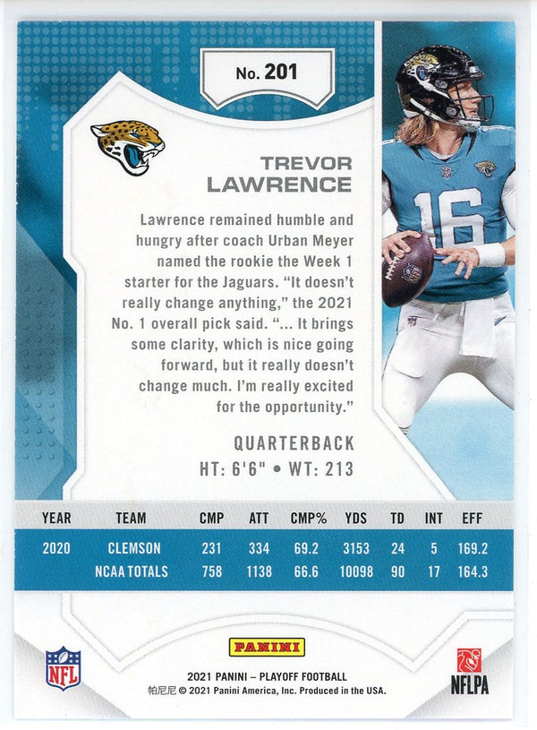 Trevor Lawrence 2021 Panini Playoff Rookie Card #201