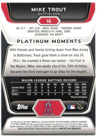 Mike Trout Bowman Platinum 2012