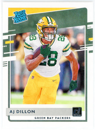 AJ Dillon 2020 Panini Donruss Rated Rookie Card #324