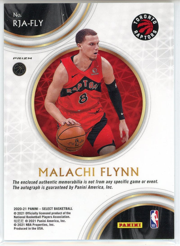 Malachi Flynn Autographed 2020-21 Panini Select Red Wave Prizm Rookie Patch Card #RJA-FLY