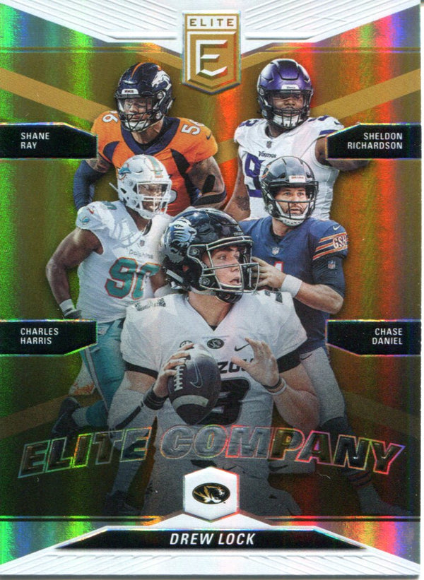 Drew Lock, Charles Harris, Shane Ray, Sheldon Richardson & Chase Daniels 2019 Panini Donruss Elite Insert Card