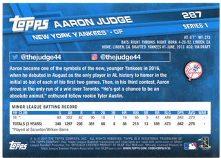 Aaron Judge Topps Rookie Card