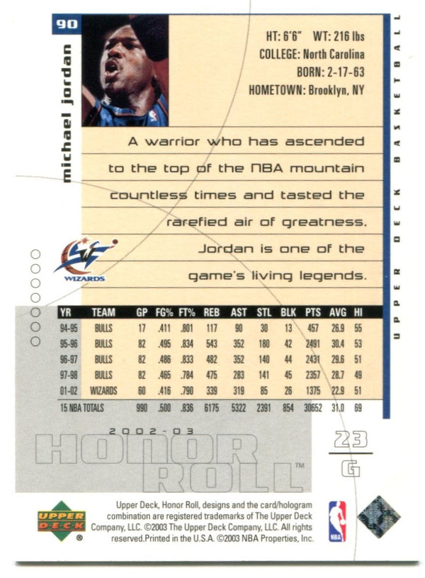 Michael Jordan 2002 Upper Deck Honor Roll