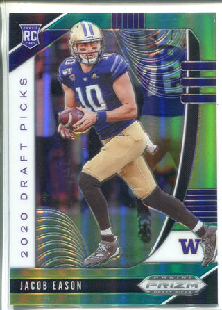 Jacob Eason 2020 Prizm Draft Picks Green & Yellow Rookie Card 166/249