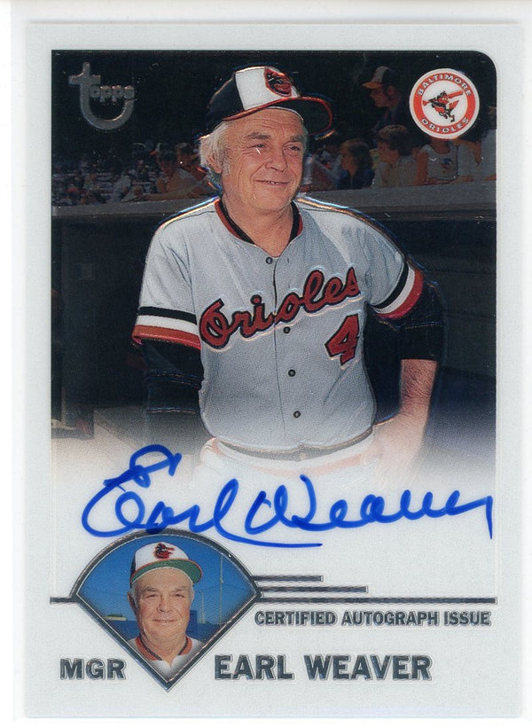 Earl Weaver Autographed 2003 Topps Card #TA-EW