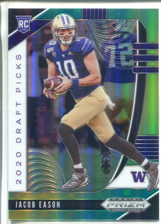 Jacob Eason 2020 Prizm Draft Picks Green & Yellow Rookie Card 240/249