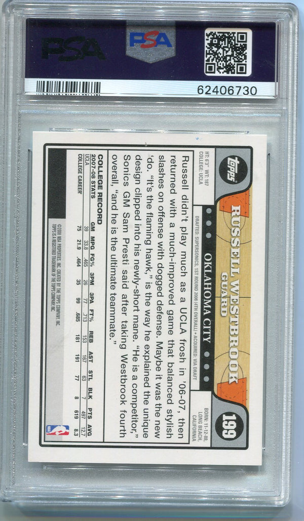 Russell Westbrook 2008 Topps Rookie Card (PSA NM-MT 8)