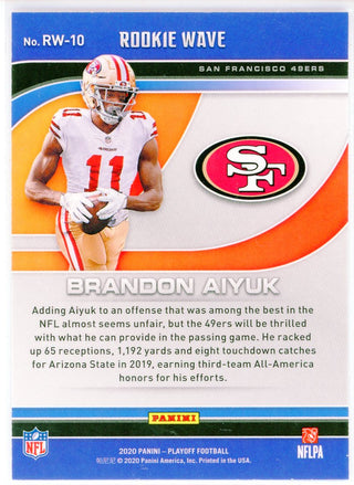 Brandon Aiyuk 2020 Panini Donruss Playoff Rookie Wave Card #RW-10