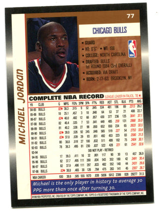 Michael Jordan 1998 Topps #77 Card