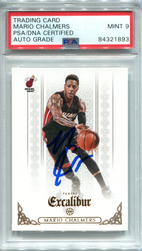 Mario Chalmers Autographed 2014-15 Panini Excalibur Card (PSA)