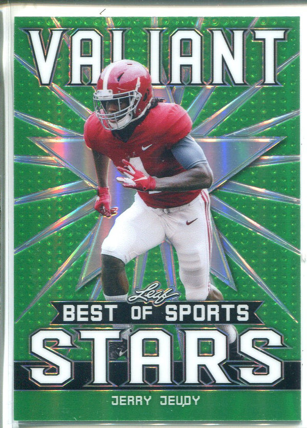 Jerry Jeudy 2020 Leaf Valiant Best of Sports Green Rookie Card 26/75