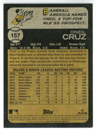 Oneil Cruz 2022 Topps Heritage Rookie Card #157