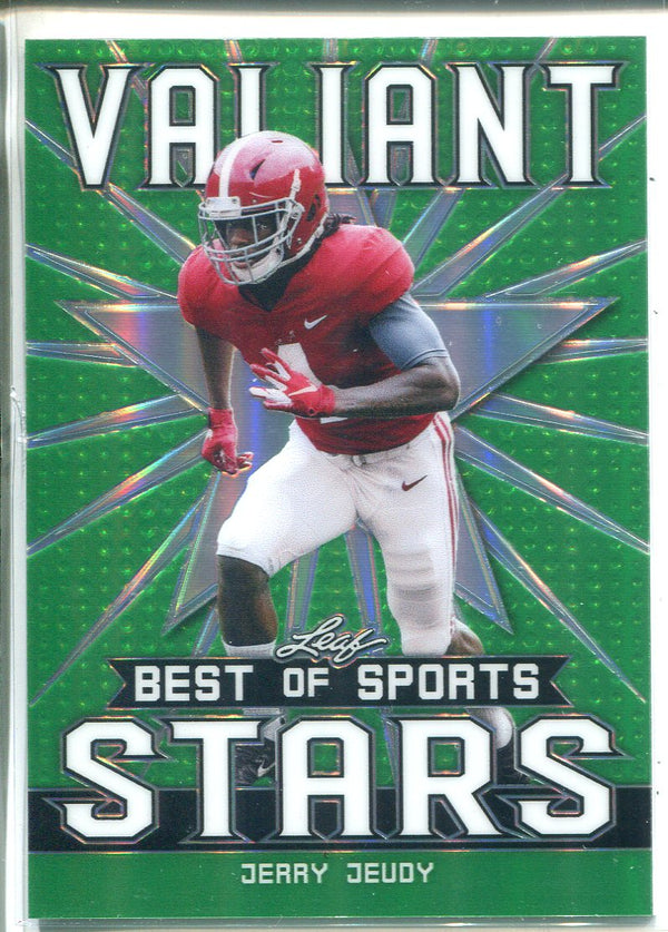 Jerry Jeudy 2020 Leaf Valiant Best of Sports Green Rookie Card 65/75