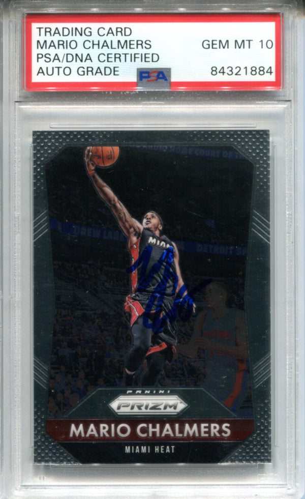 Mario Chalmers Autographed 2015-16 Panini Prizm Card (PSA)