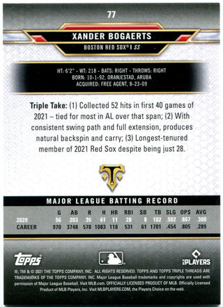 Xander Bogarts Topps Triple Threads 2021 056/125