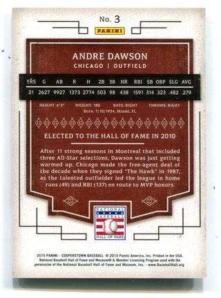 Andre Dawson 2015 Panini Cooperstown #3 Card 22/35