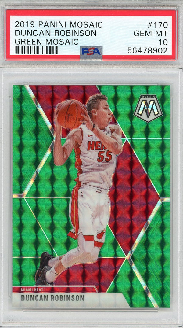 Duncan Robinson 2019 Panini Mosaic Green Prizm Card #170 (PSA)