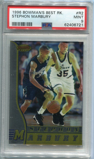 Stephon Marbury 1996 Bowman's Best Rookie Card (PSA Mint 9)