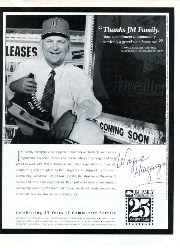 Wayne Huizenga Autographed Magazine Page