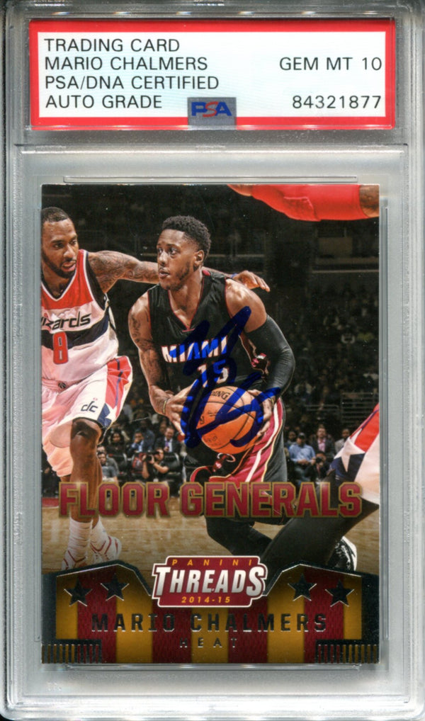 Mario Chalmers 2014-15 Panini Threads Floor General Card (PSA)