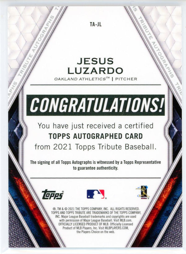 Jesus Luzardo Autographed 2021 Topps Tribute Card #TA-JL