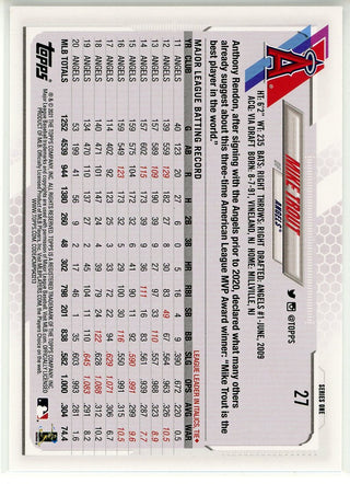 Mike Trout 2021 Topps Series One Card #27