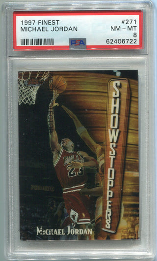 Michael Jordan 1997 Topps Finest Card (PSA NM-MT 8)