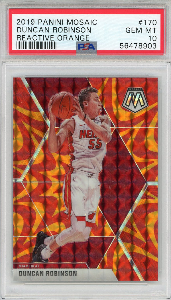 Duncan Robinson 2019 Panini Mosaic Reactive Orange Prizm Card #170 (PSA)