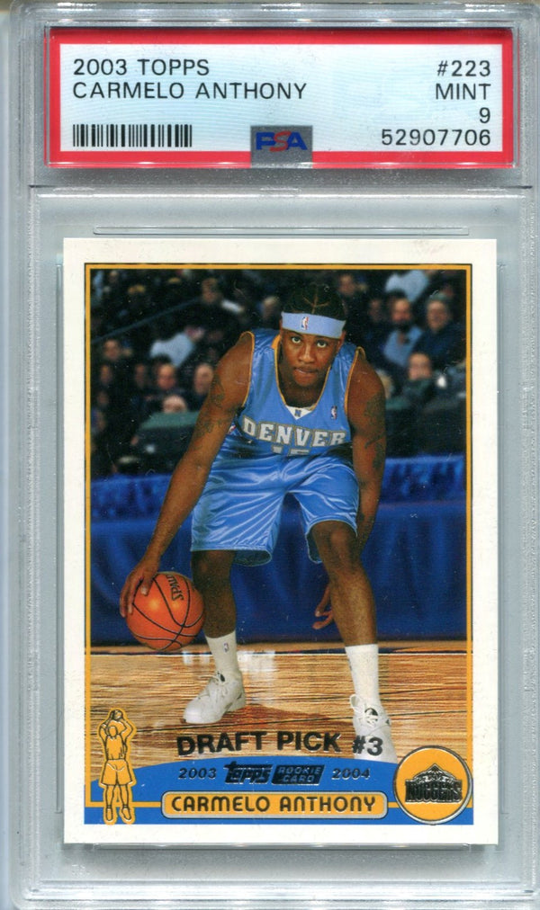 Carmelo Anthony 2003 Topps (PSA Mint 9) Card