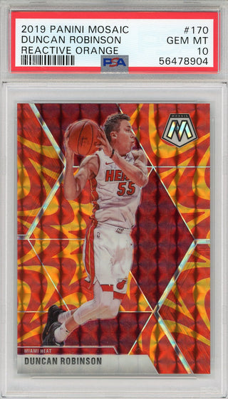 Duncan Robinson 2019 Panini Mosaic Reactive Orange Prizm Card #170 (PSA)