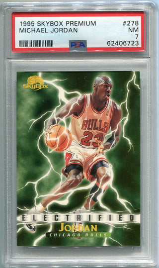 Michael Jordan 1995 Skybox Premium Electrified Card (PSA NM 7)