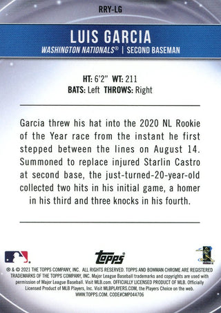 Luis Garcia 2021 Bowman Chrome Rookie Card