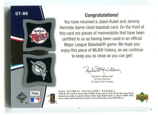 Jeremy Hermida/Jason Kubel 2006 Upper Deck Ultimate Tandem Patches #UTHK 10/35