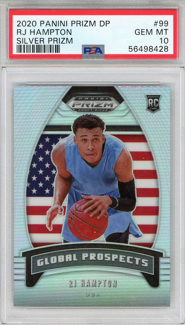 RJ Hampton 2020 Panini Prizm Draft Pick Silver Prizm Card #99 (PSA)