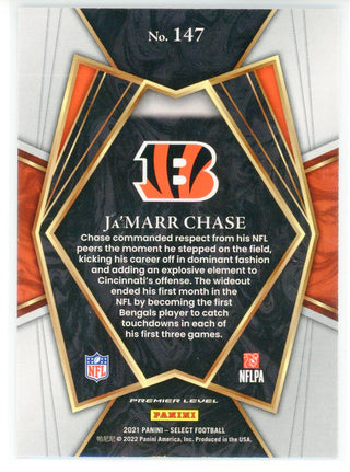 Ja'Marr Chase 2021 Panini Select Premier Level Rookie Card #147